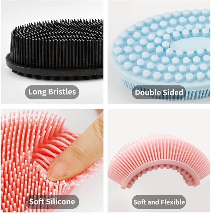 Premium 3-in-1 Luxury Bath & Shower Exfoliating Set | Back Scrubber, Silicone Body Brush & Loofah Kit for Deep Cleansing