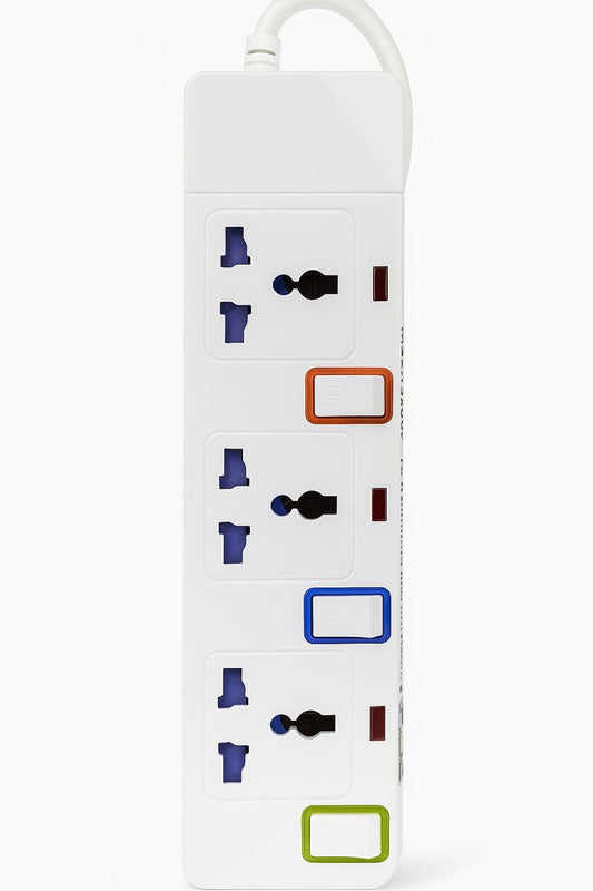 Electric Universal Extension Cord 3 Socket 3 Meter Power Strip wire, Extension Bar with 3 Meter Wire 3m